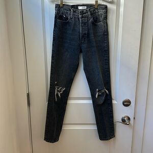 Anime Bing black wash straight leg jean